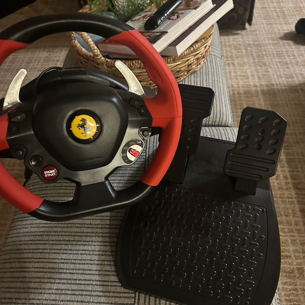 Thrustmaster ferrari steering wheel for xbox (with pedals)
